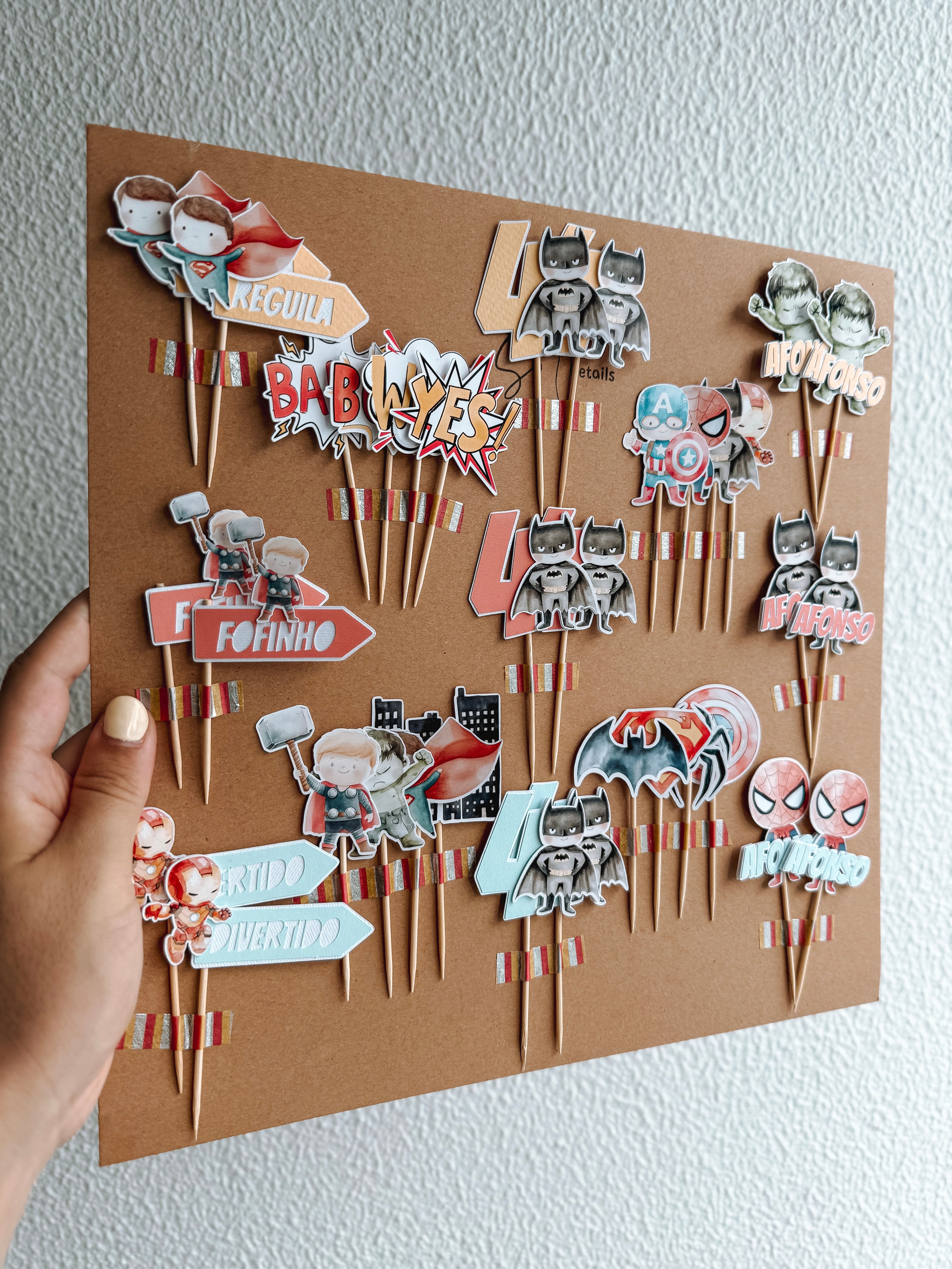 Super-heróis | Mini toppers tema