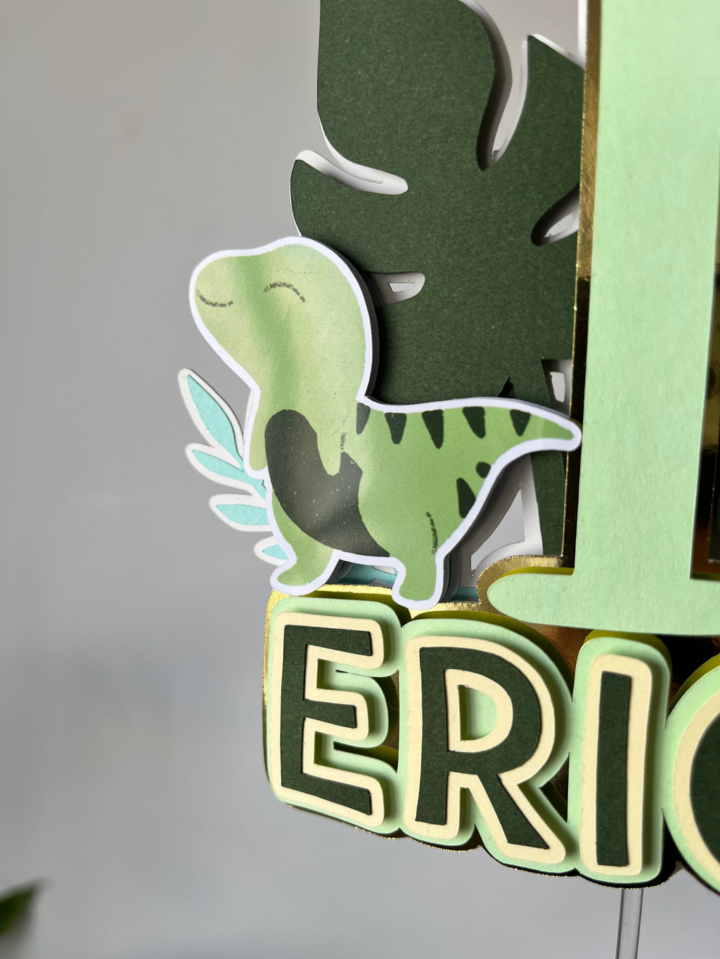 Dinossauros felizes | Topo de bolo premium