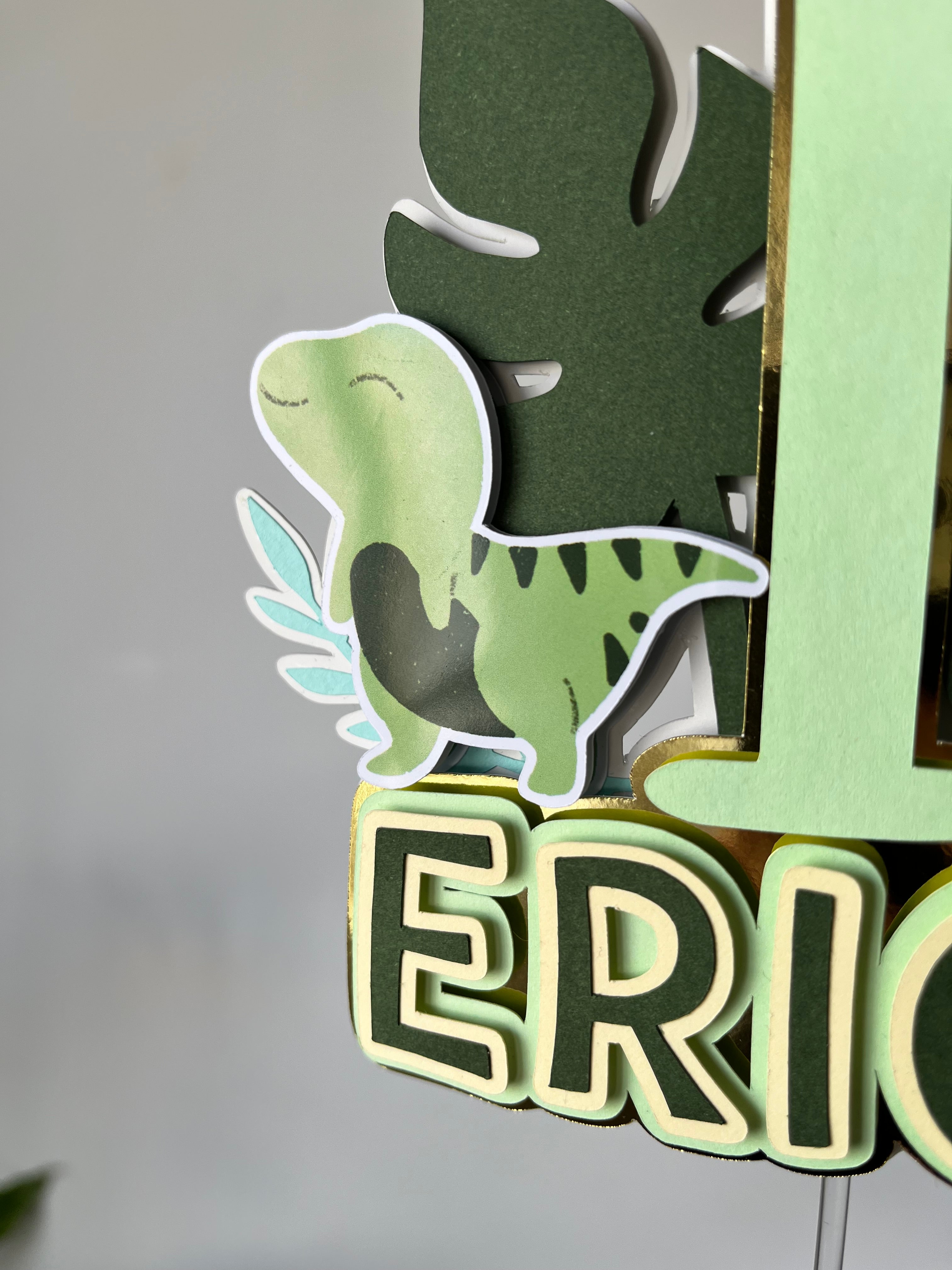 Dinossauros felizes | Topo de bolo premium