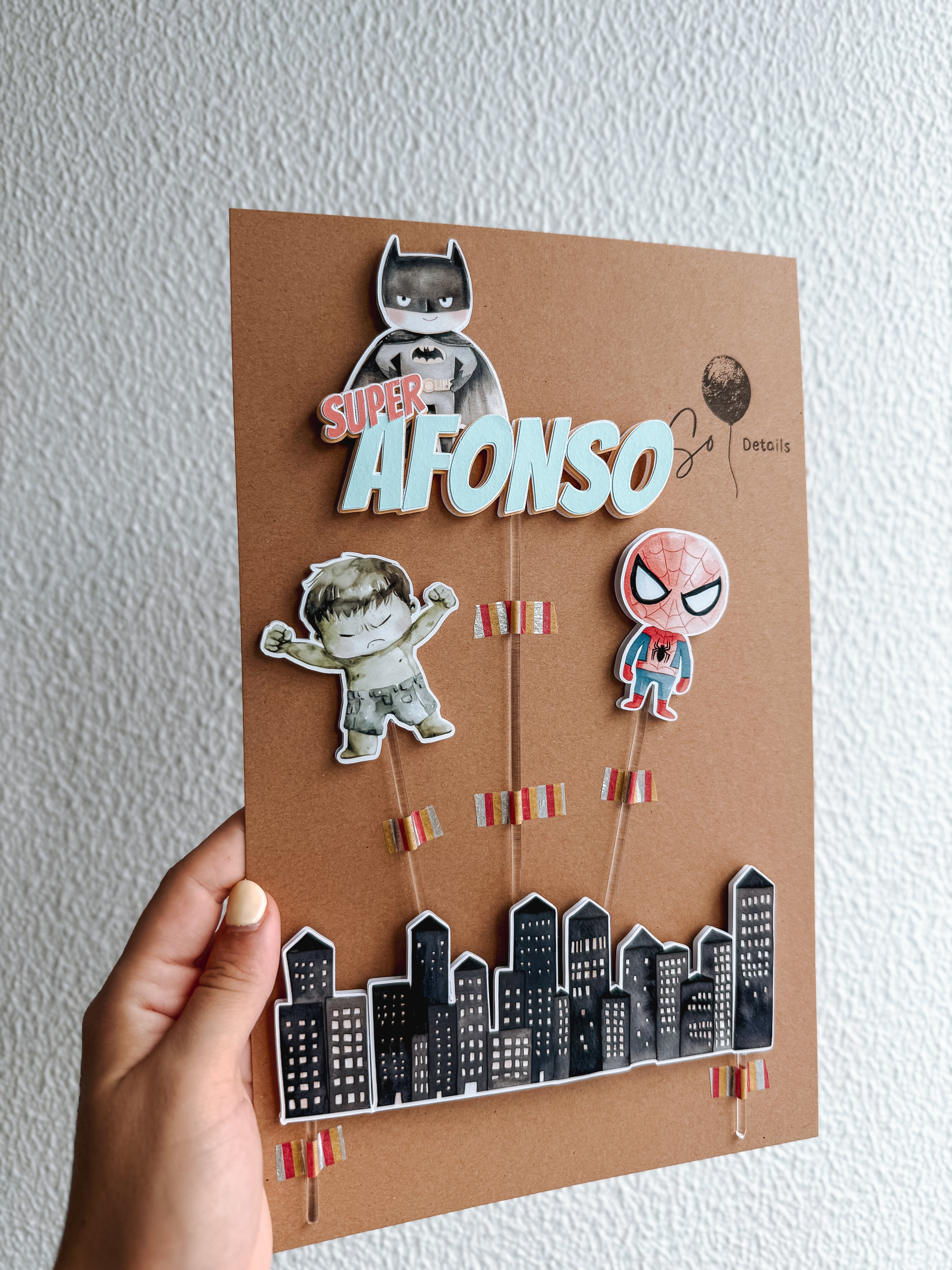 Super-heróis | Topo de bolo vários elementos