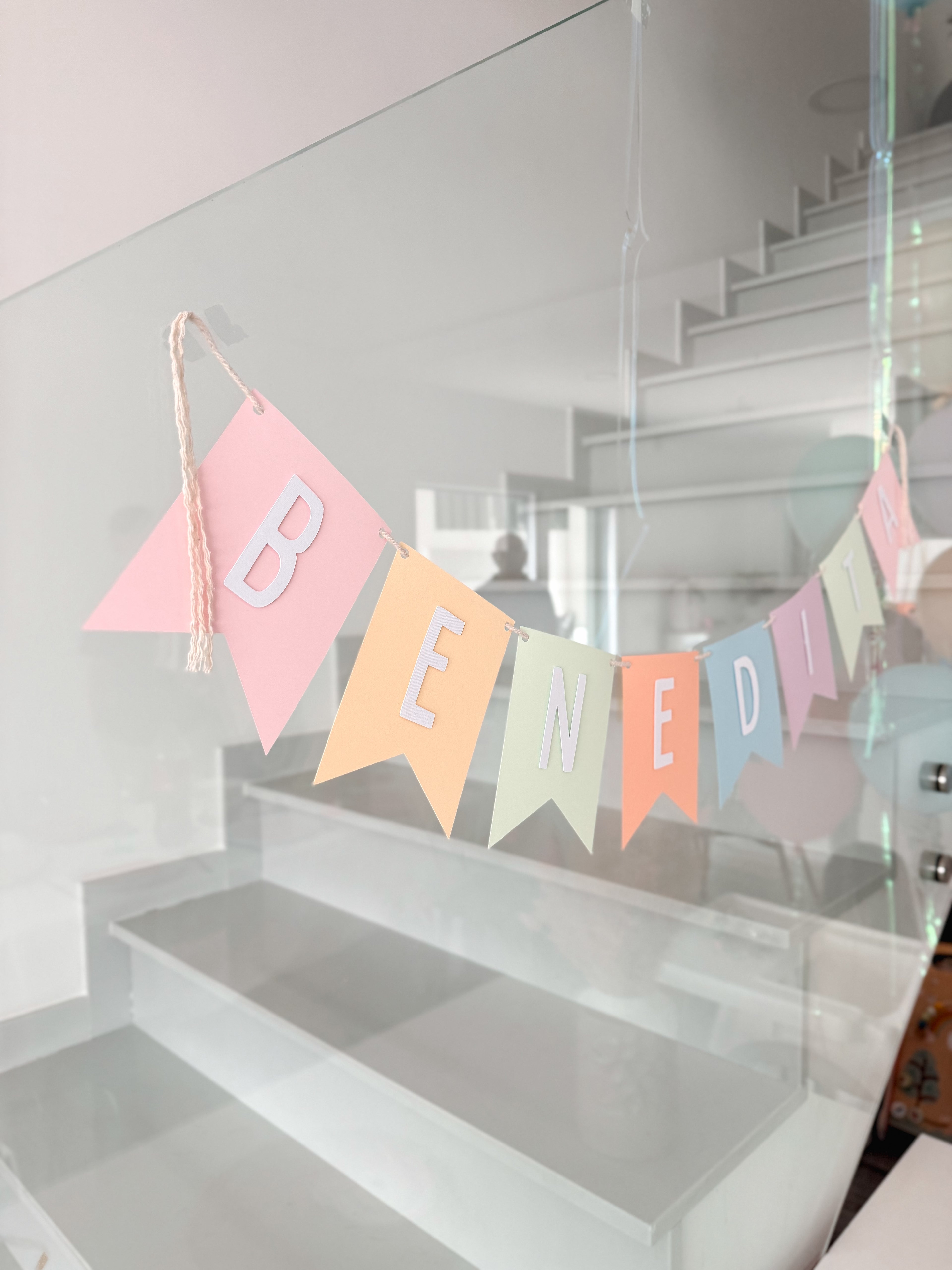 Arco íris minimal | Bandeirola nome