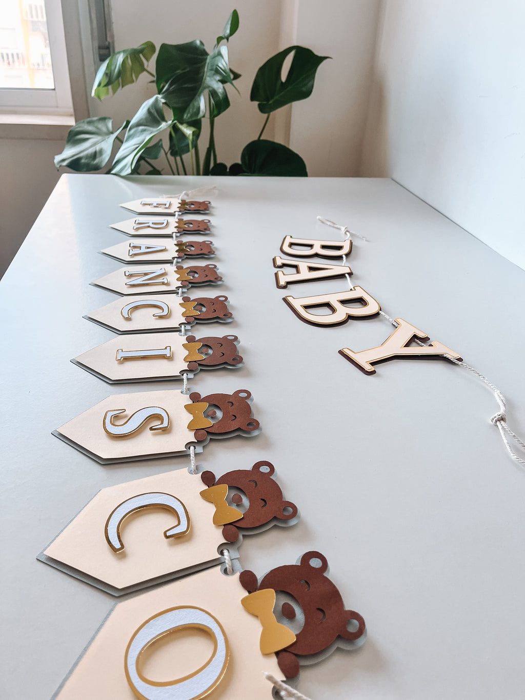 Ursinho baby shower | bandeirolas