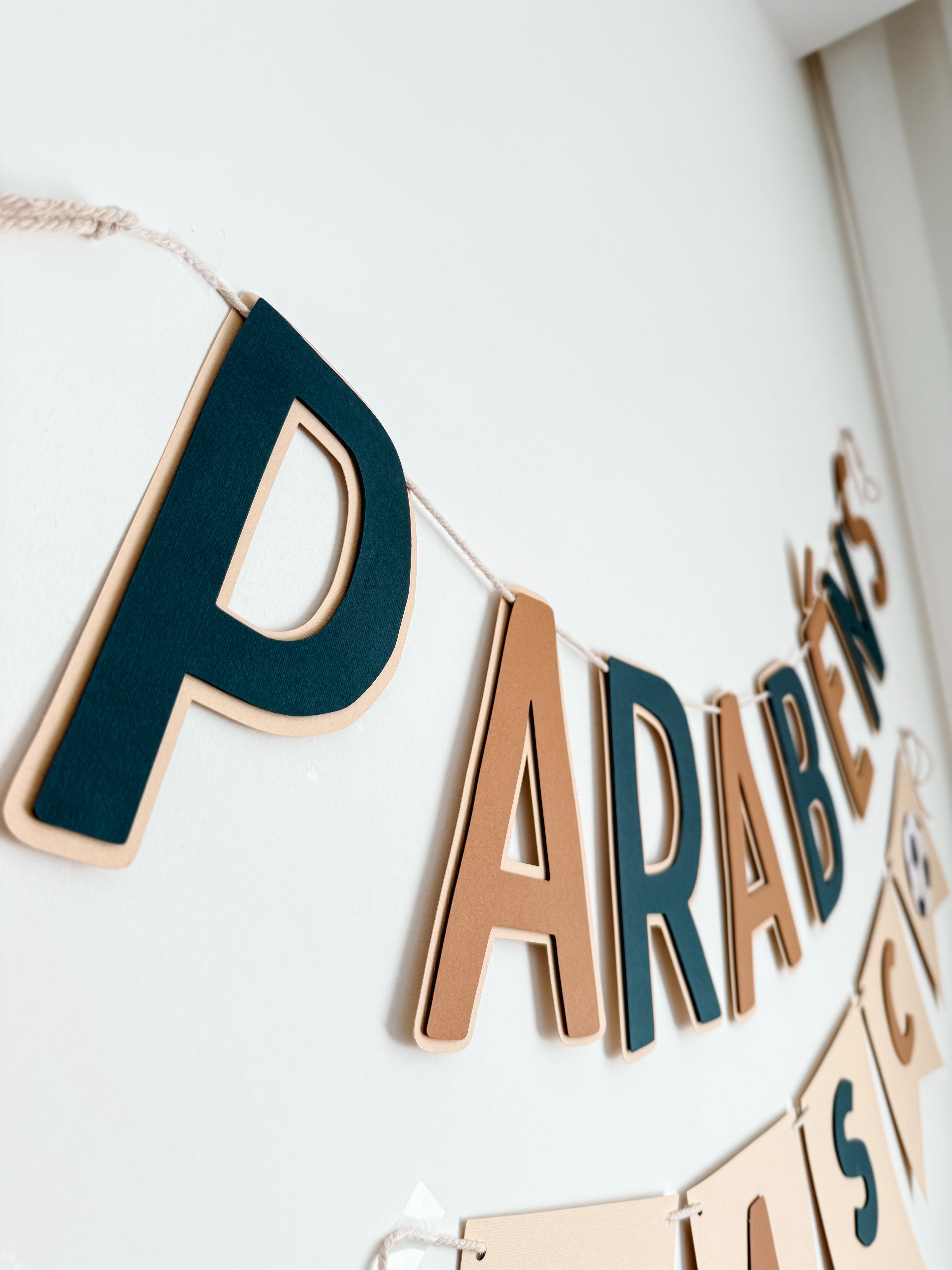 Futebol aquarela | Bandeirola parabéns