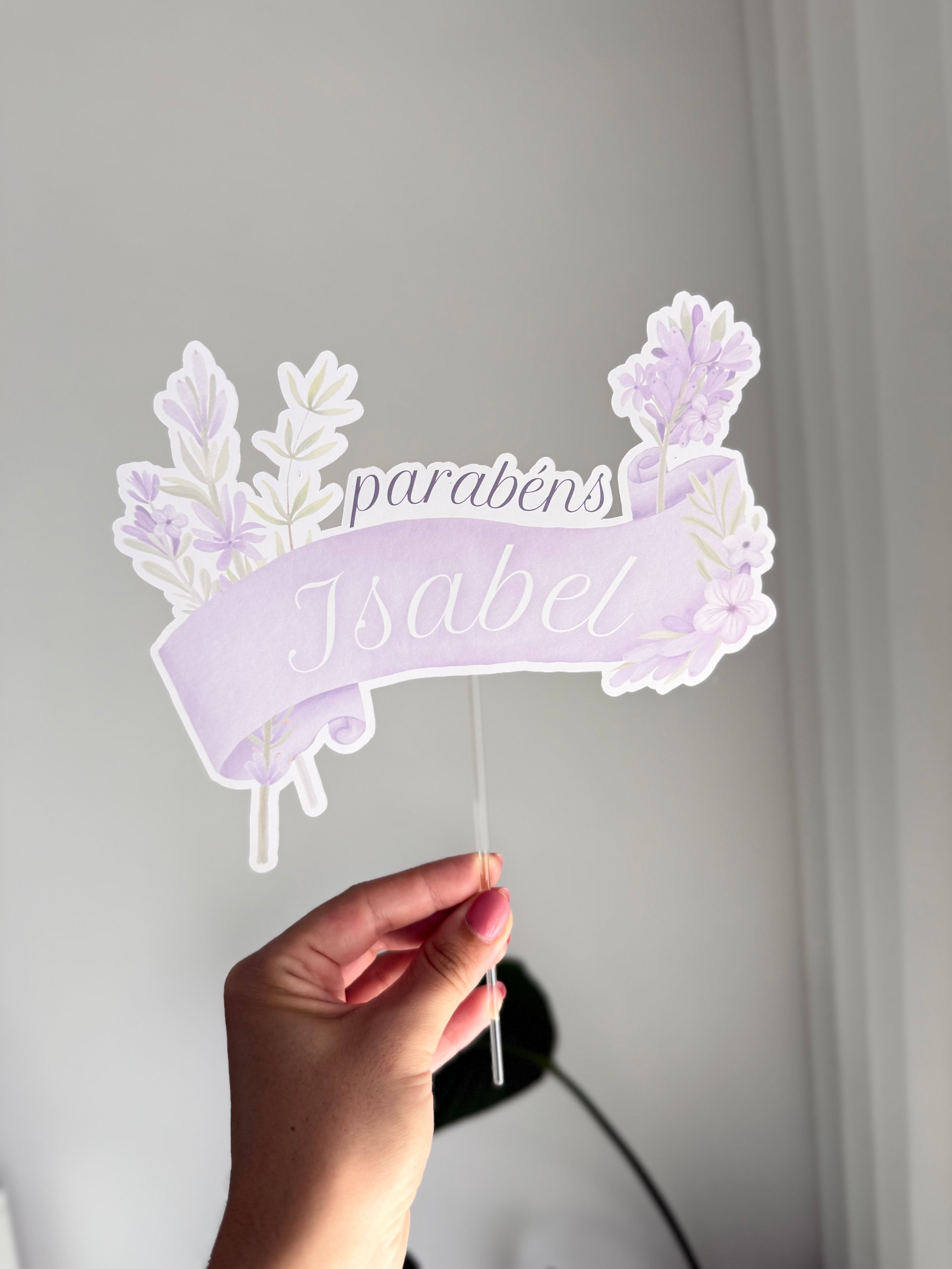 Lavanda | Topo de bolo simples