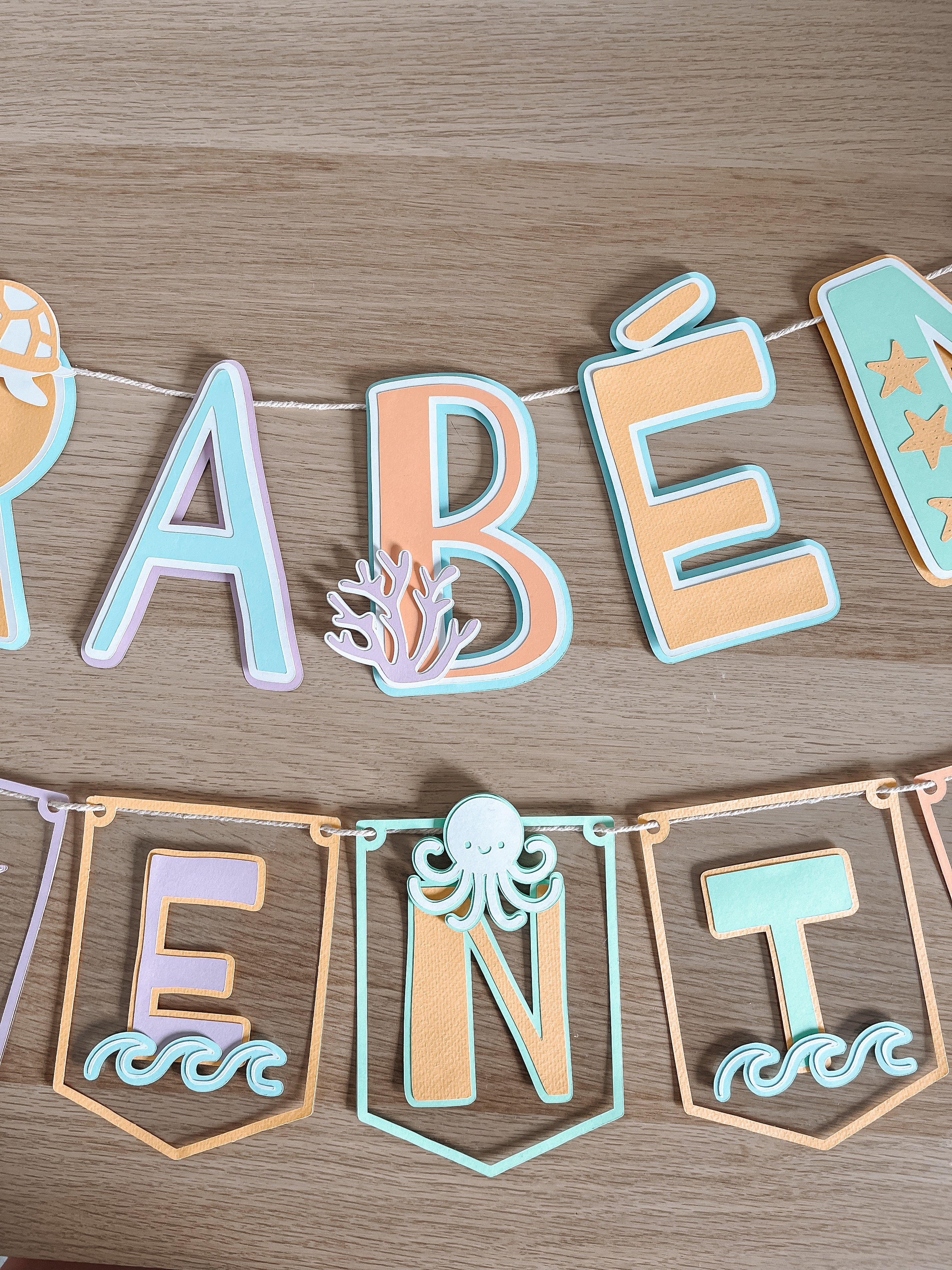 Animais do mar | Bandeirola parabéns