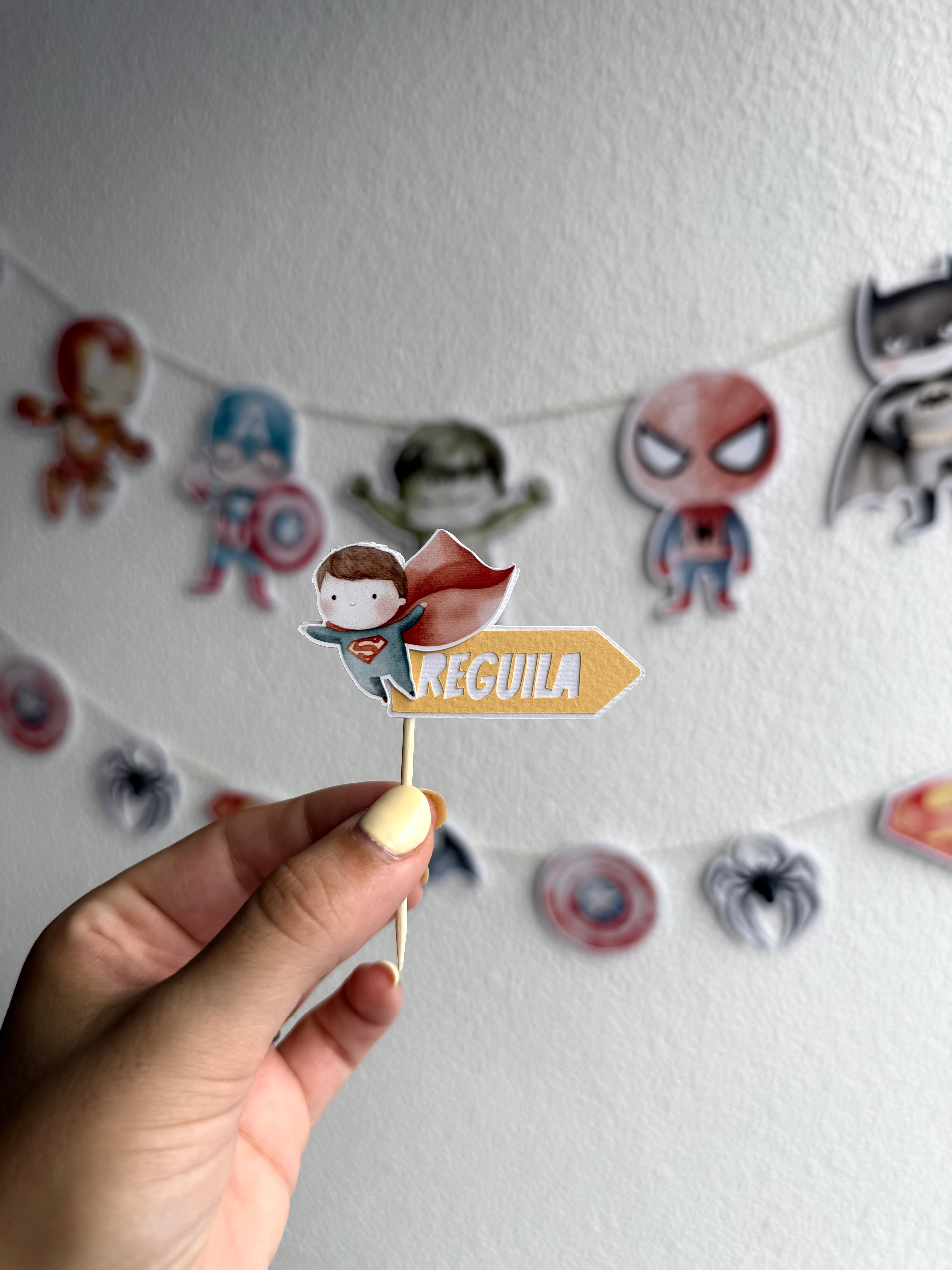 Super-heróis | Mini toppers tema