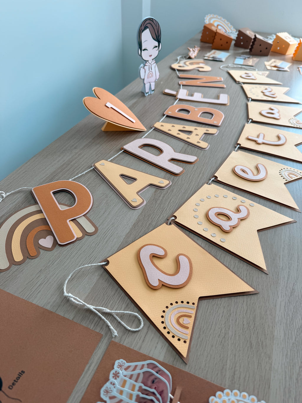 Arco íris boho | Bandeirola nome