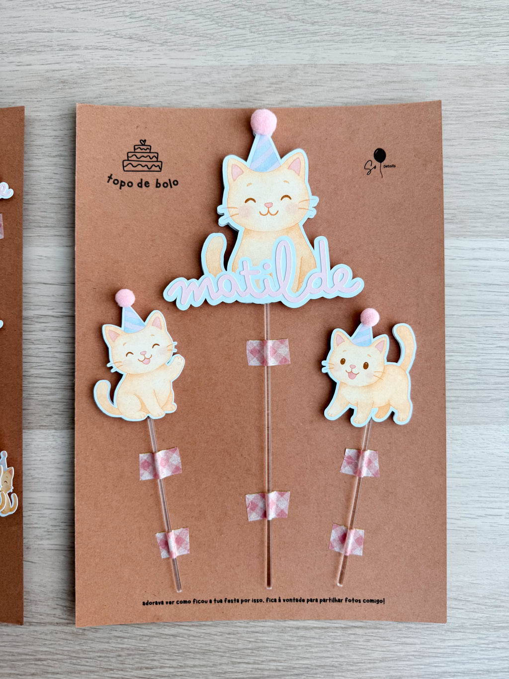 Gatinhos | Topo de bolo vários elementos