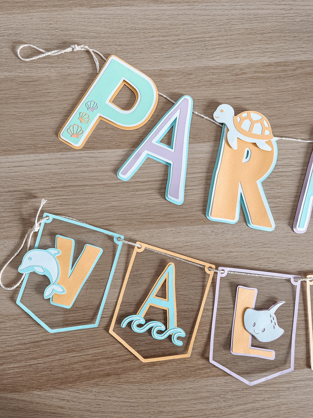 Animais do mar | Bandeirola parabéns