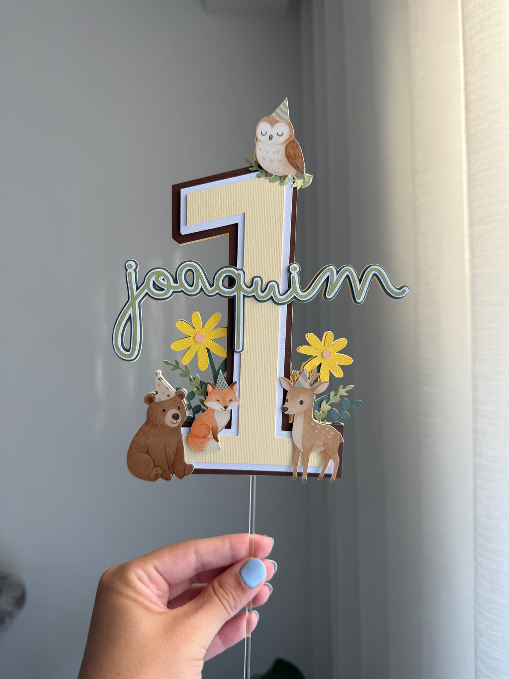 Animais bosque | Topo de bolo premium