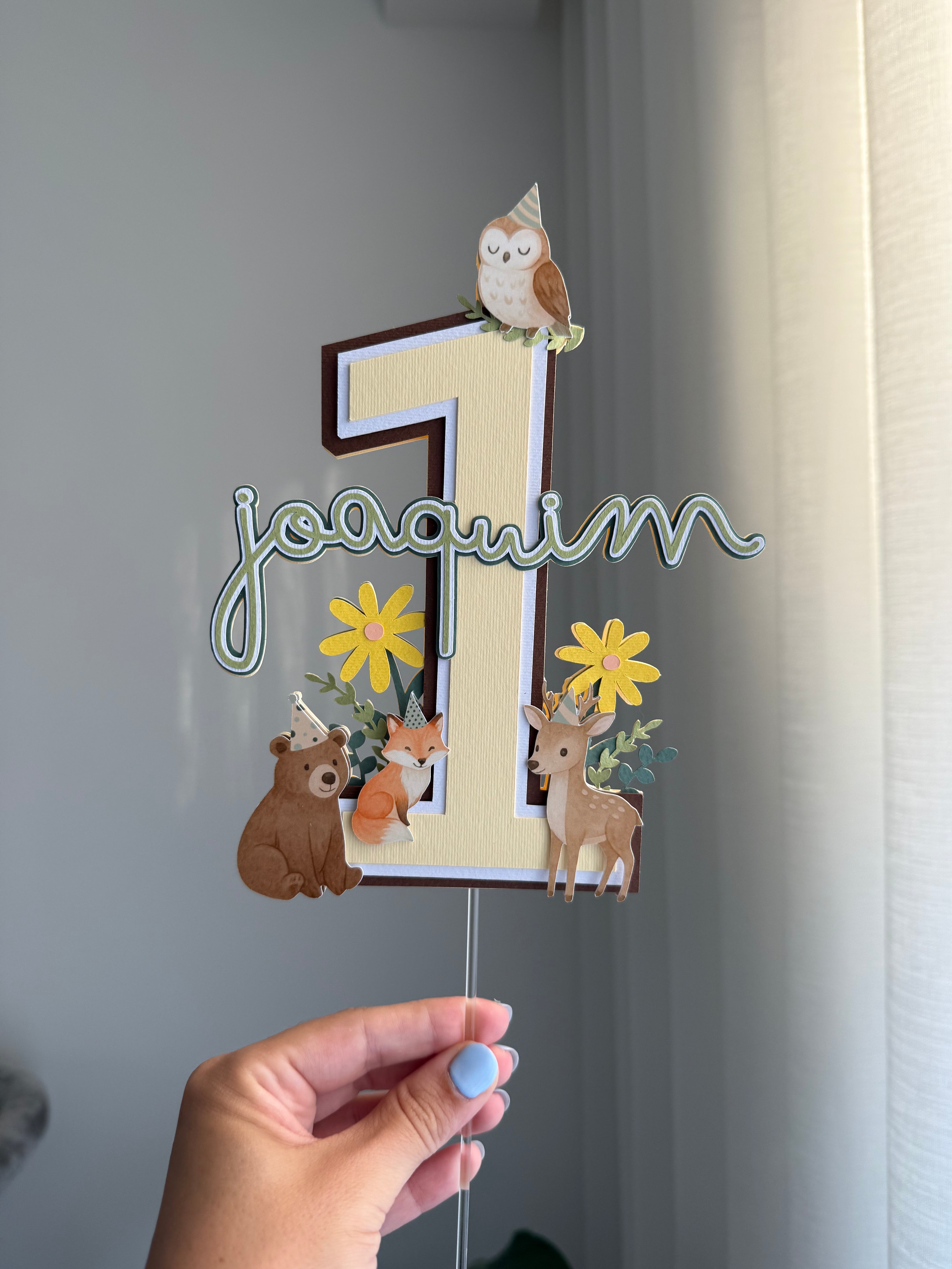 Animais bosque | Topo de bolo premium