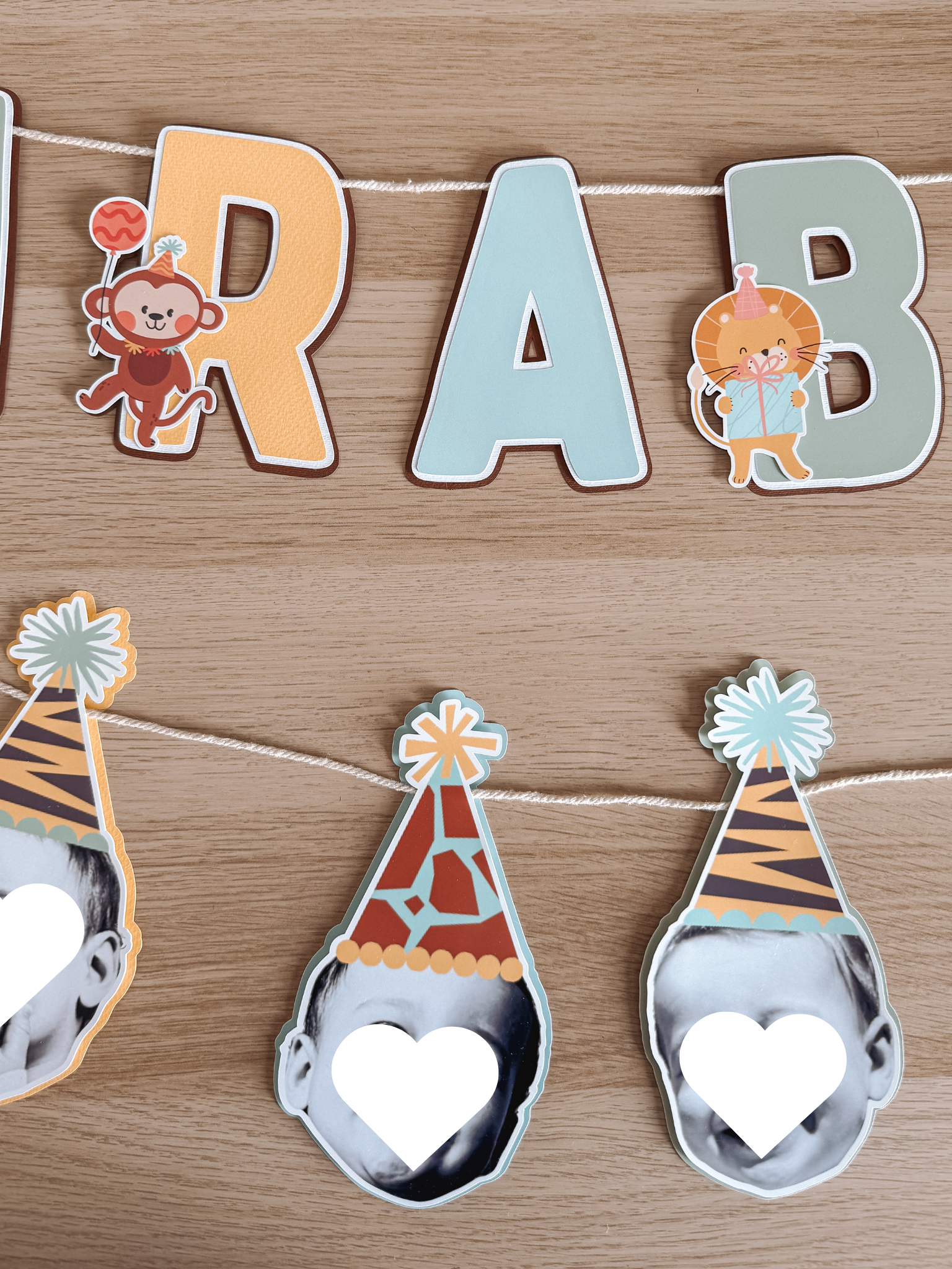 Animais em festa | Bandeirola carinhas