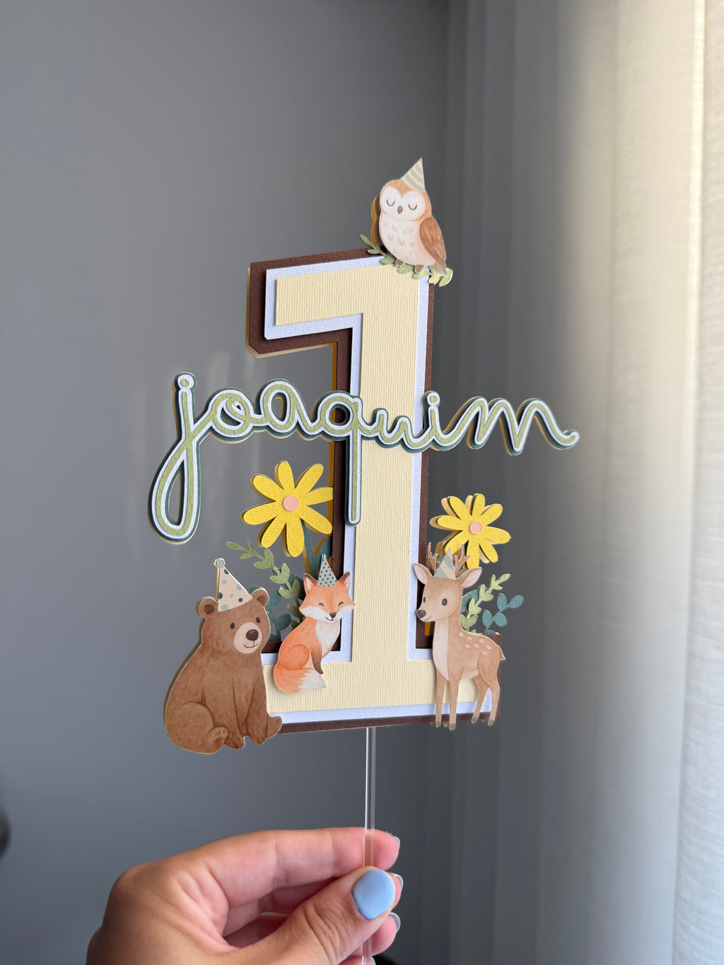 Animais bosque | Topo de bolo premium