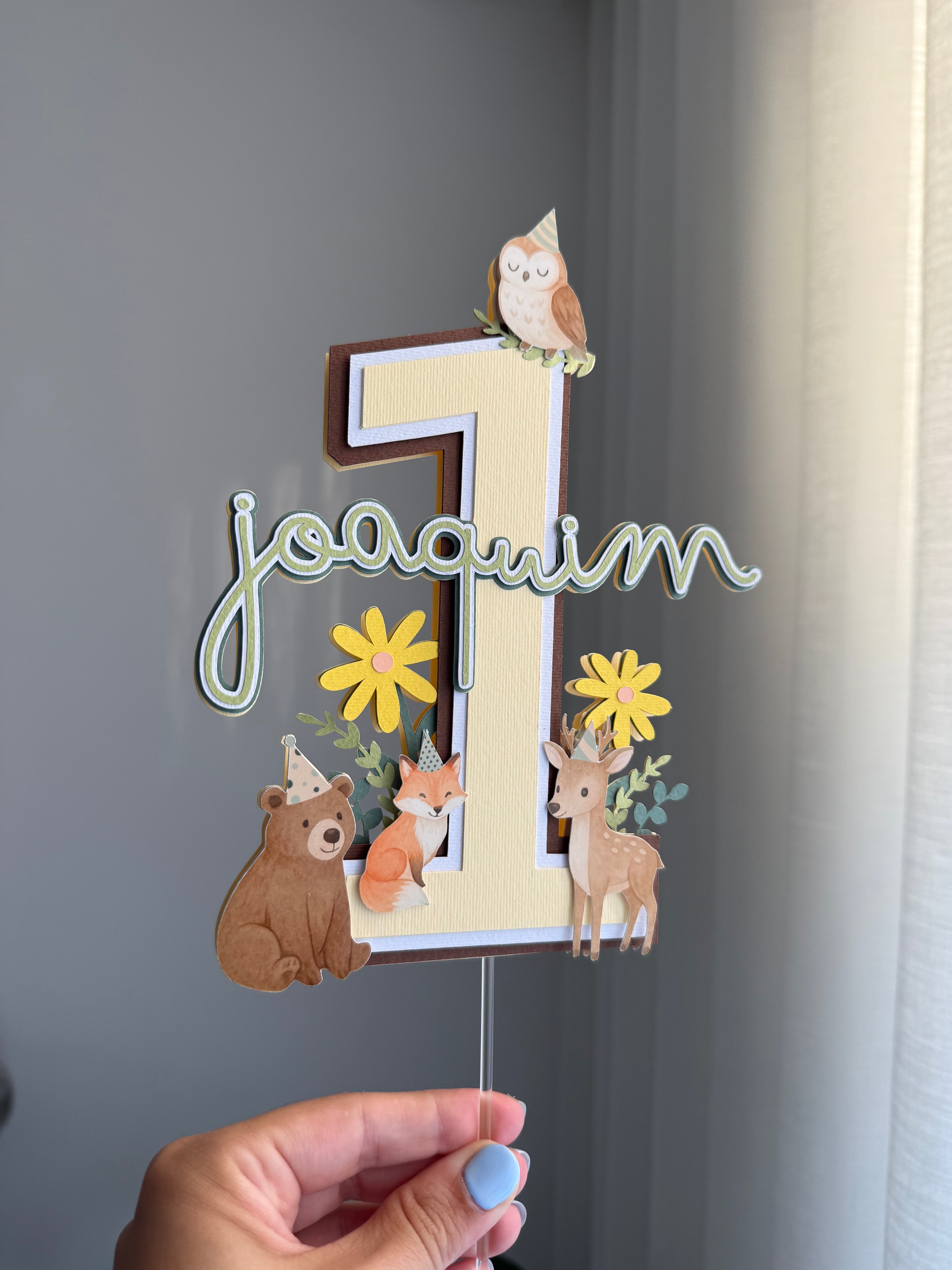 Animais bosque | Topo de bolo premium