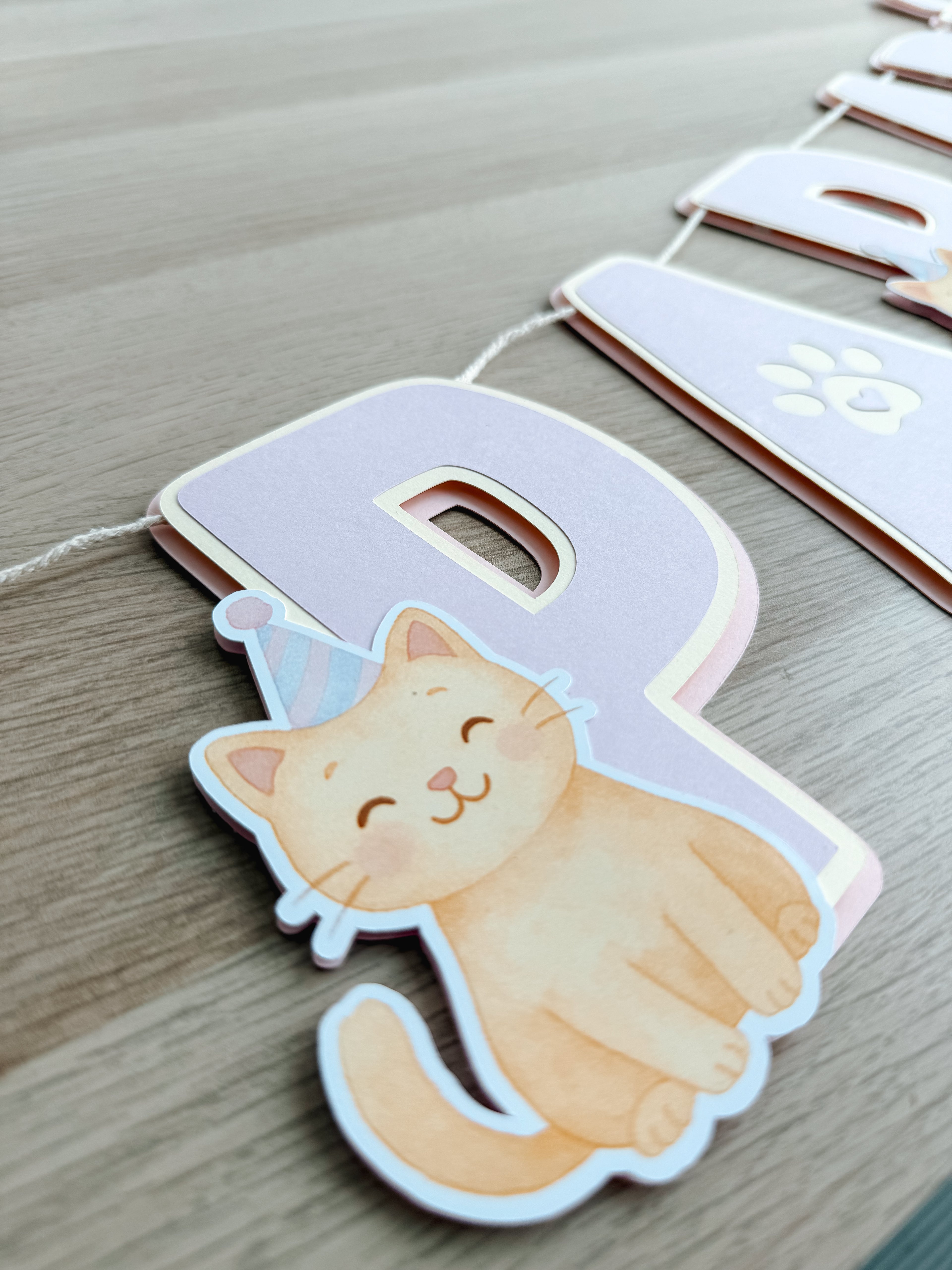 Gatinhos | Bandeirola parabéns