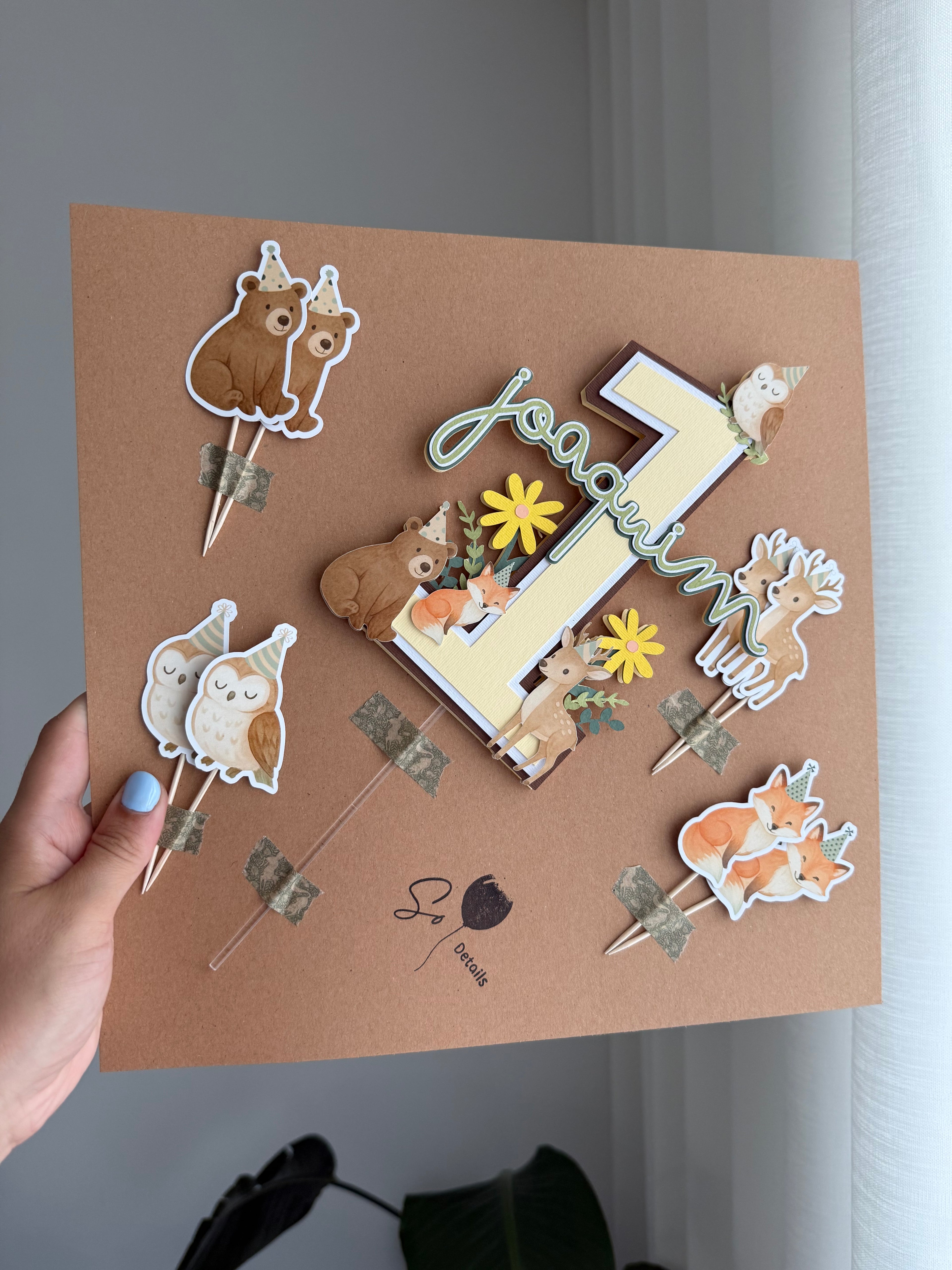 Animais bosque | Topo de bolo premium