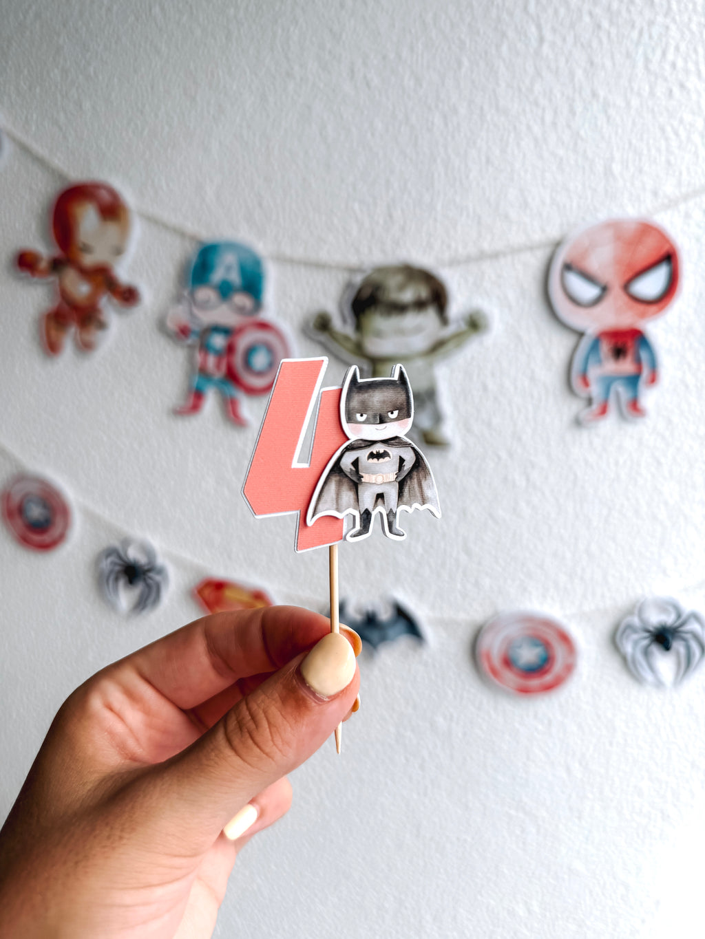 Super-heróis | Mini toppers tema