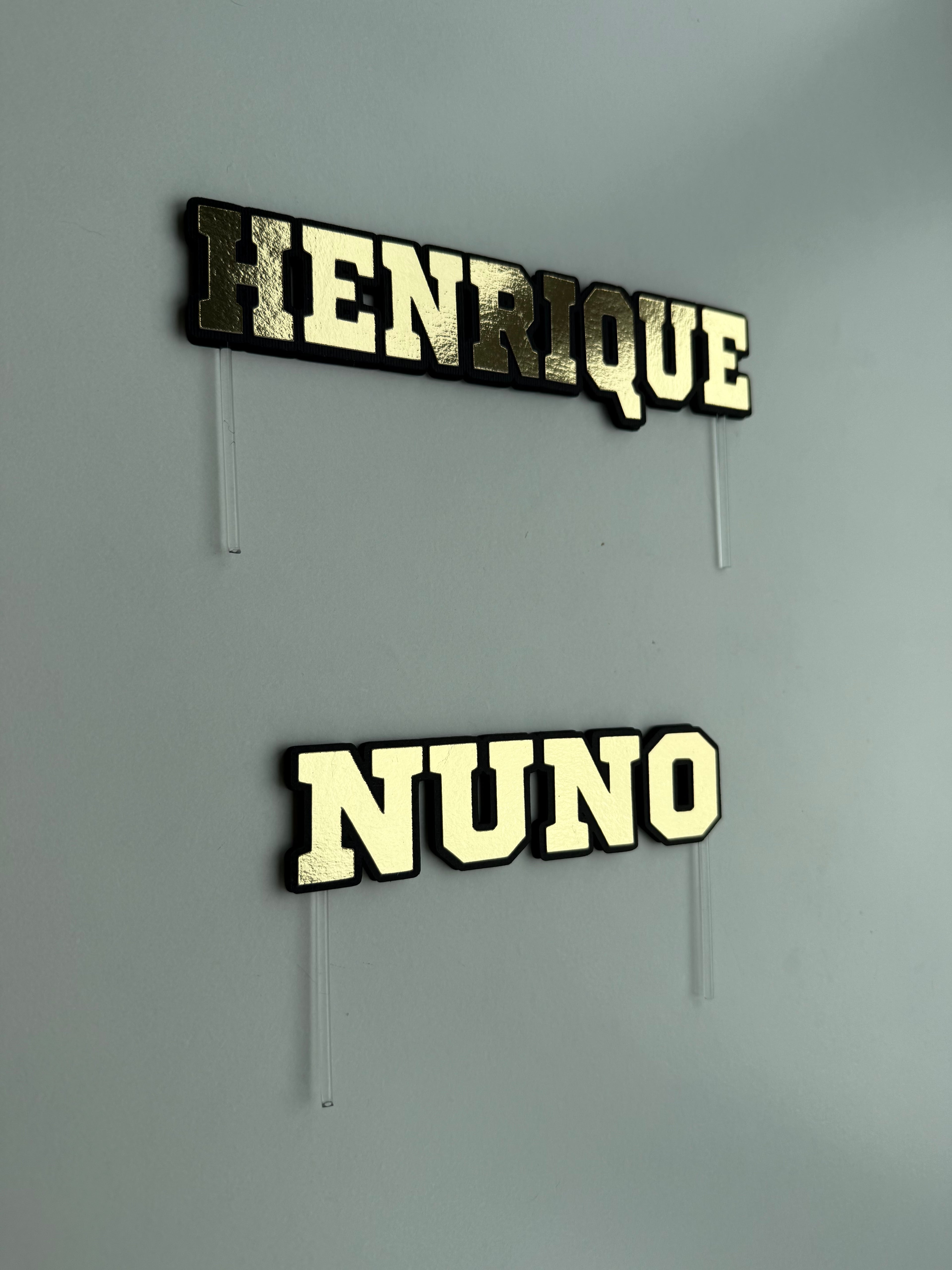 Nome black&gold | Topo de bolo nome simples