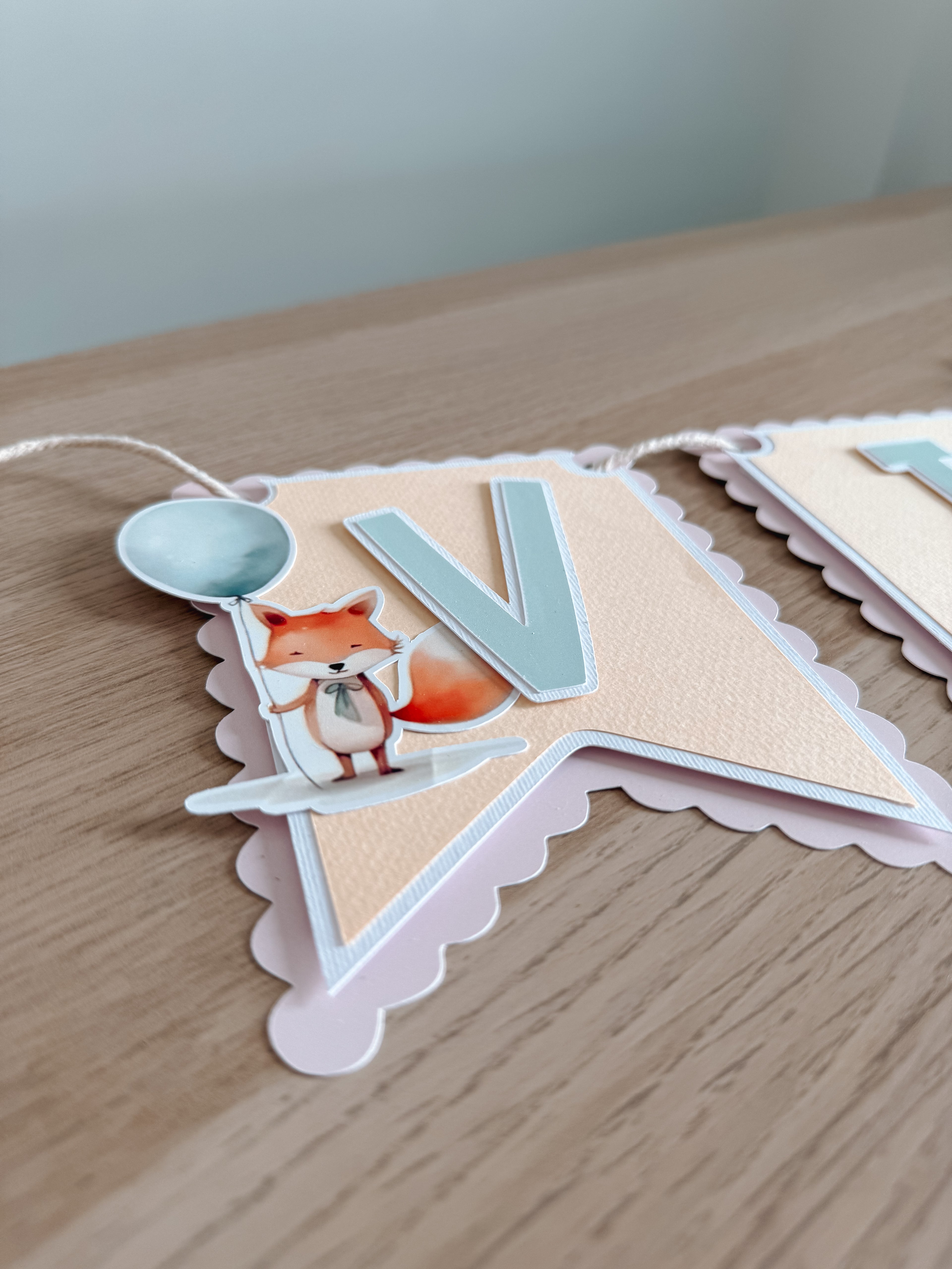 Animais fofos em festa | Bandeirola nome