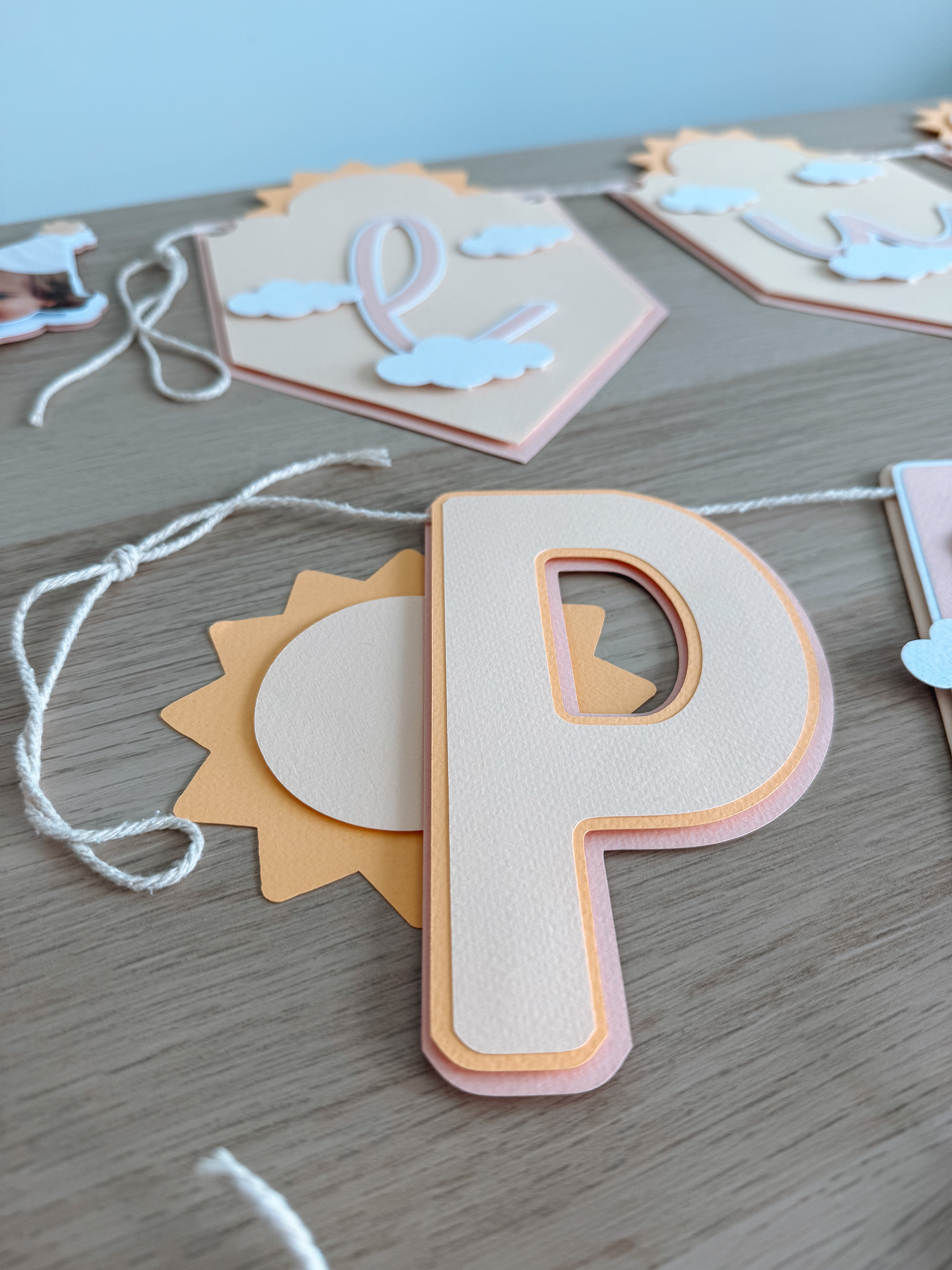 Volta ao sol rosa | Bandeirola parabéns