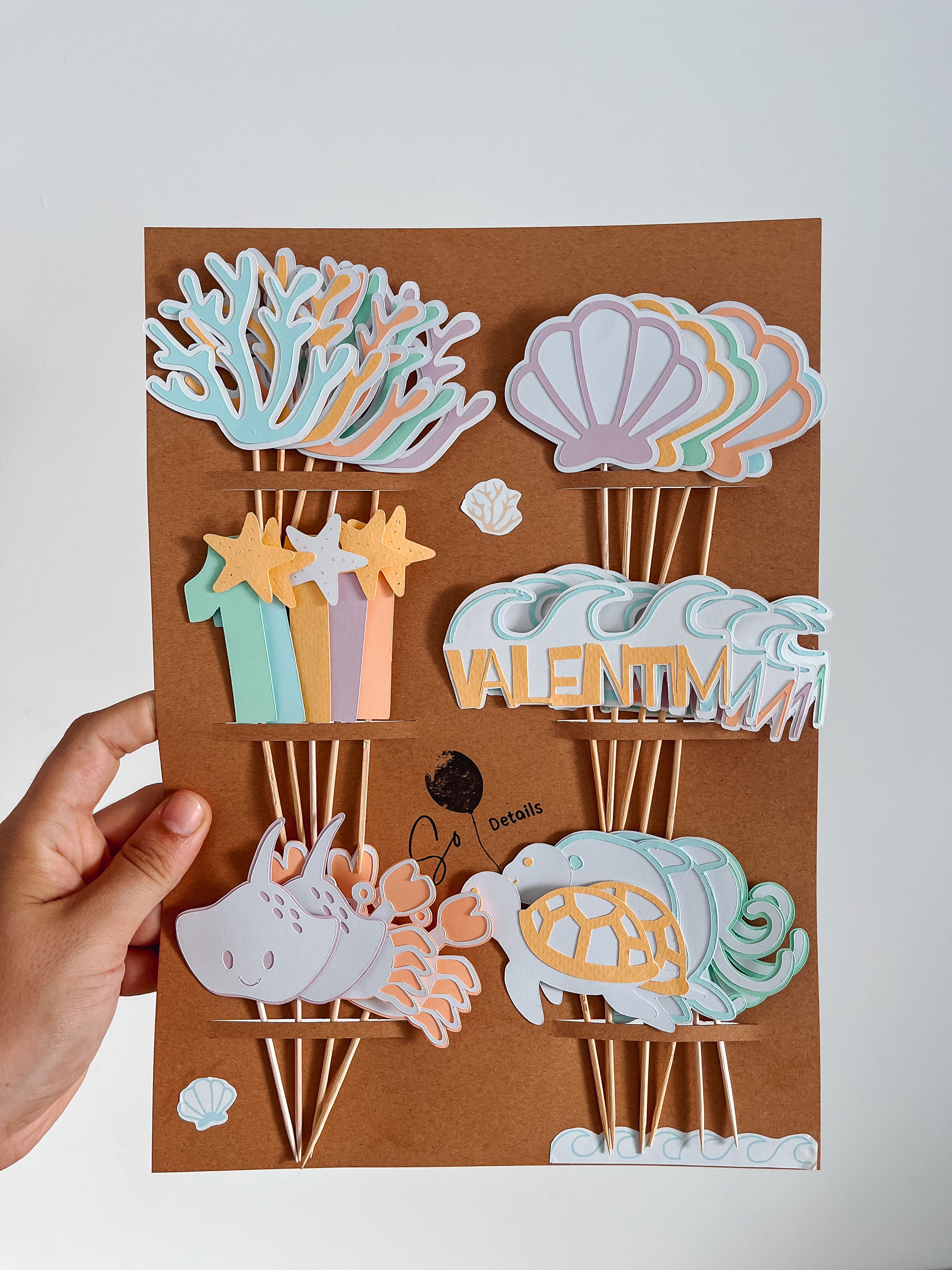 Animais do mar | Mini toppers tema