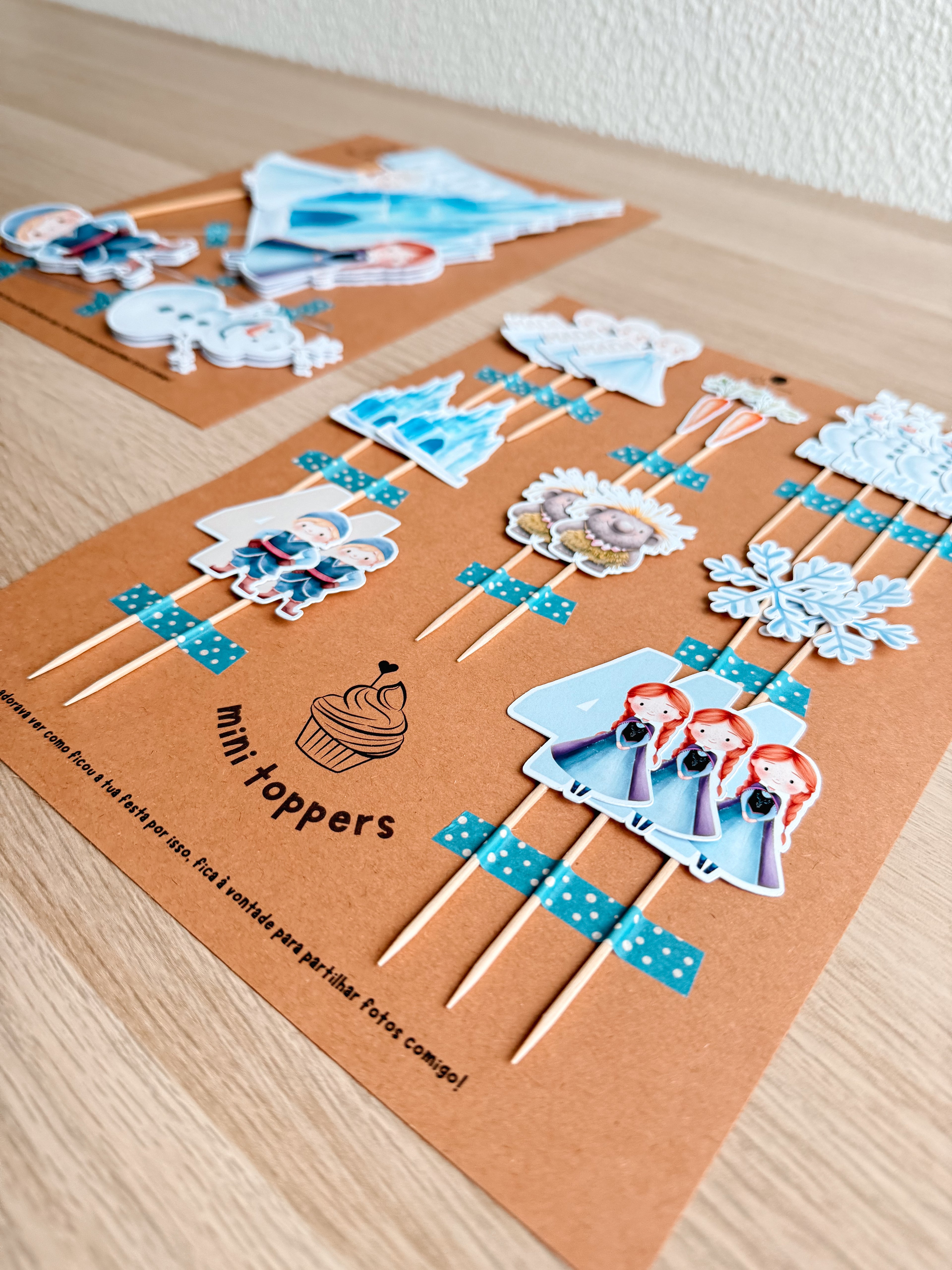Princesas do Inverno| Mini toppers tema