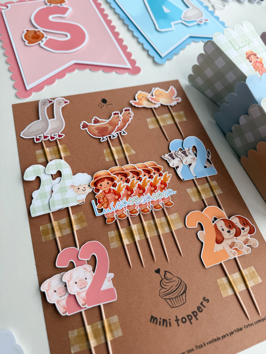 Quinta menina | mini toppers tema